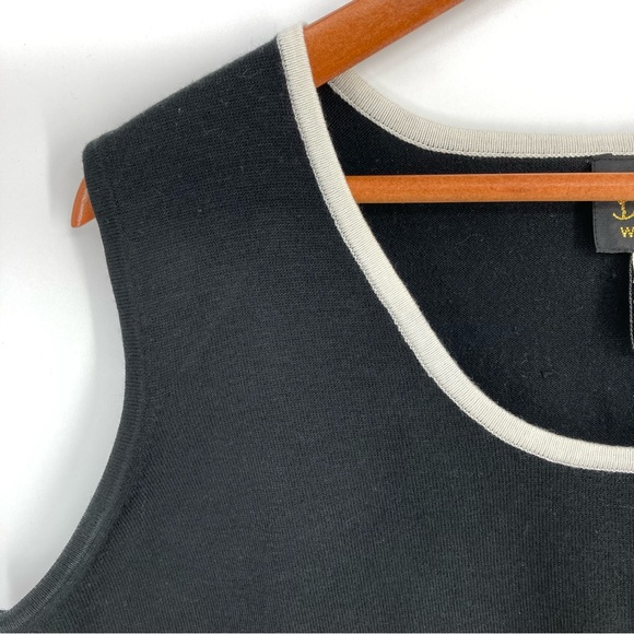 Bob Mackie Womens Size XL 2 Pc Sweater Set Tank Cardigan Black/White Embroidered - Picture 11 of 16